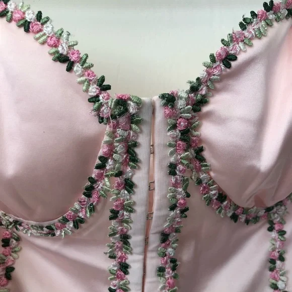 Sugar Thrillz Floral Satin Corset Top - Picture 5 of 7